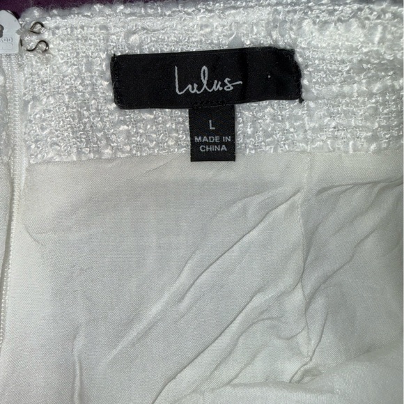 Lulu’s White Tweed Sleeveless Two-Piece Skort Romper Large - Picture 4 of 5